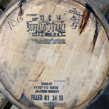 Load image into Gallery viewer, Sale 53g Buffalo Trace Bourbon Barrels display quality. Nice clean flat logo heads w no head bungs. Ex beer furniture grade.