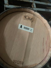 Load image into Gallery viewer, Logo Red Wine Barrel Head 22-23 in diameter, 1+ in thick. Various cooper and winery  stamps and wineries.