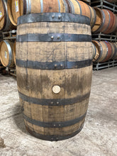 Load image into Gallery viewer, Sale 53g Heaven Hill, Wild Turkey and Four Roses Bourbon barrels w/beautiful flat heads &amp; stenciled logos. Ex beer barrels ~ display quality