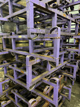 Load image into Gallery viewer, Sale Used 7in 2 bar 2 barrel barrel racks. All purple w surface rust but strong enough to stack 4 high