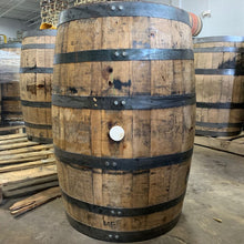 Load image into Gallery viewer, Sale 53g Heaven Hill, Wild Turkey and Barton Bourbon barrels w/beautiful flat heads &amp; stenciled logos. Ex beer ~ display quality