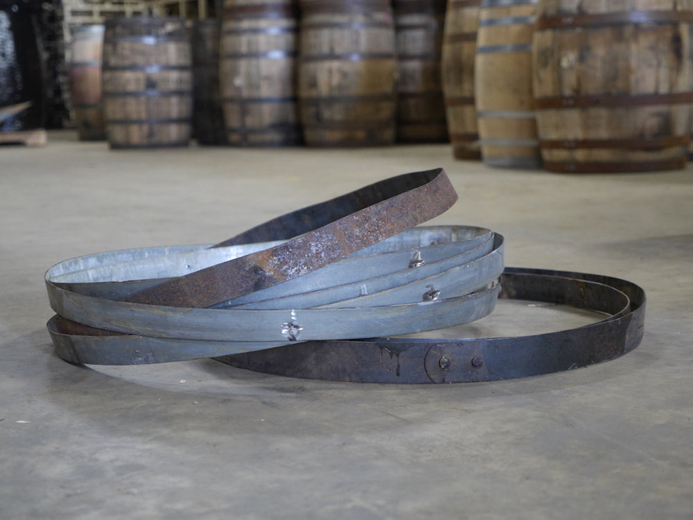 Sale 12 Authentic Used Steel 59g Wine (galvanized) or 53g whiskey barrel Hoops/Bands 22-26in dia